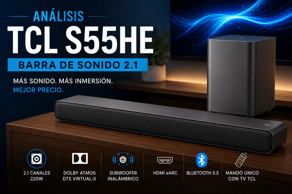 Análisis de la TCL S55HE: opiniones y características de una barra de sonido 2.1 que sorprende por su calidad&nbsp;precio